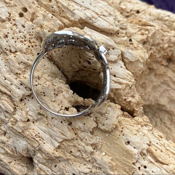 Sterling Silver Filigree CZ Butterfly Ring - Picture 5 of 5